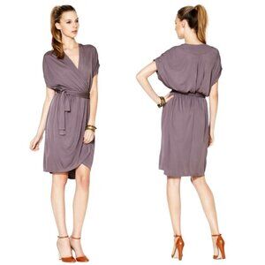 NWT COSTELLO TAGLIAPIETRA Wrap Dress Sz.6 Taupe Neutral Designer Career Drapey